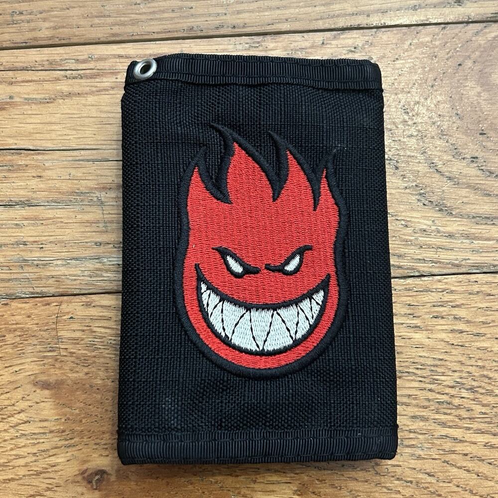Vintage Spitfire Big Head Patch Ripstop Trifold Y2K Wallet